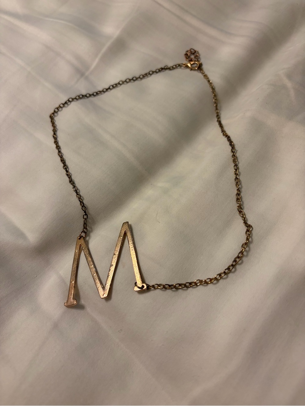 Personalized 'M' Initial Necklace in Gold